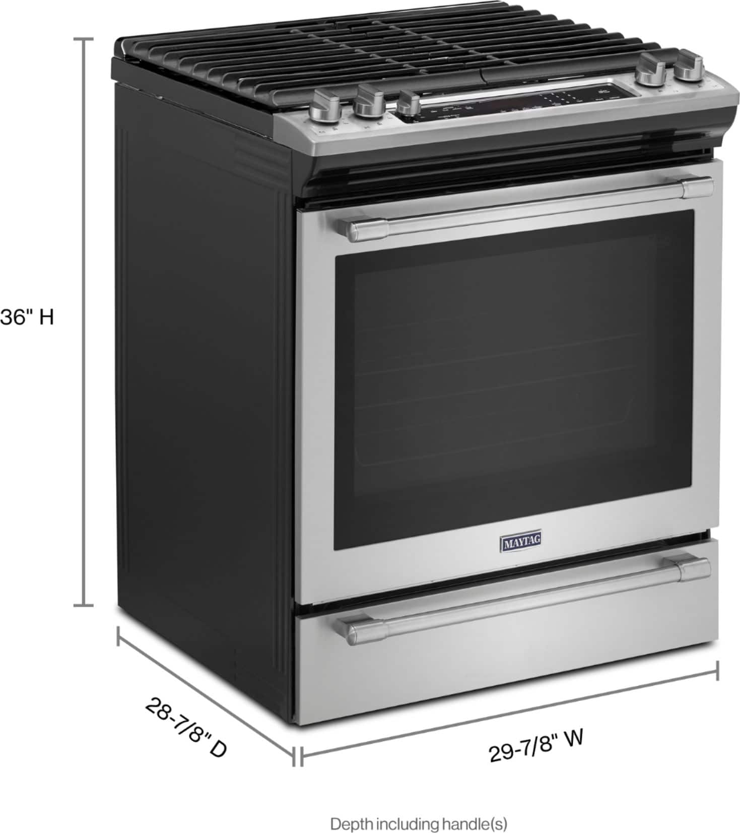 Maytag 5.8 Cu. Ft. Self-Cleaning Fingerprint Resistant Slide-In Gas ...