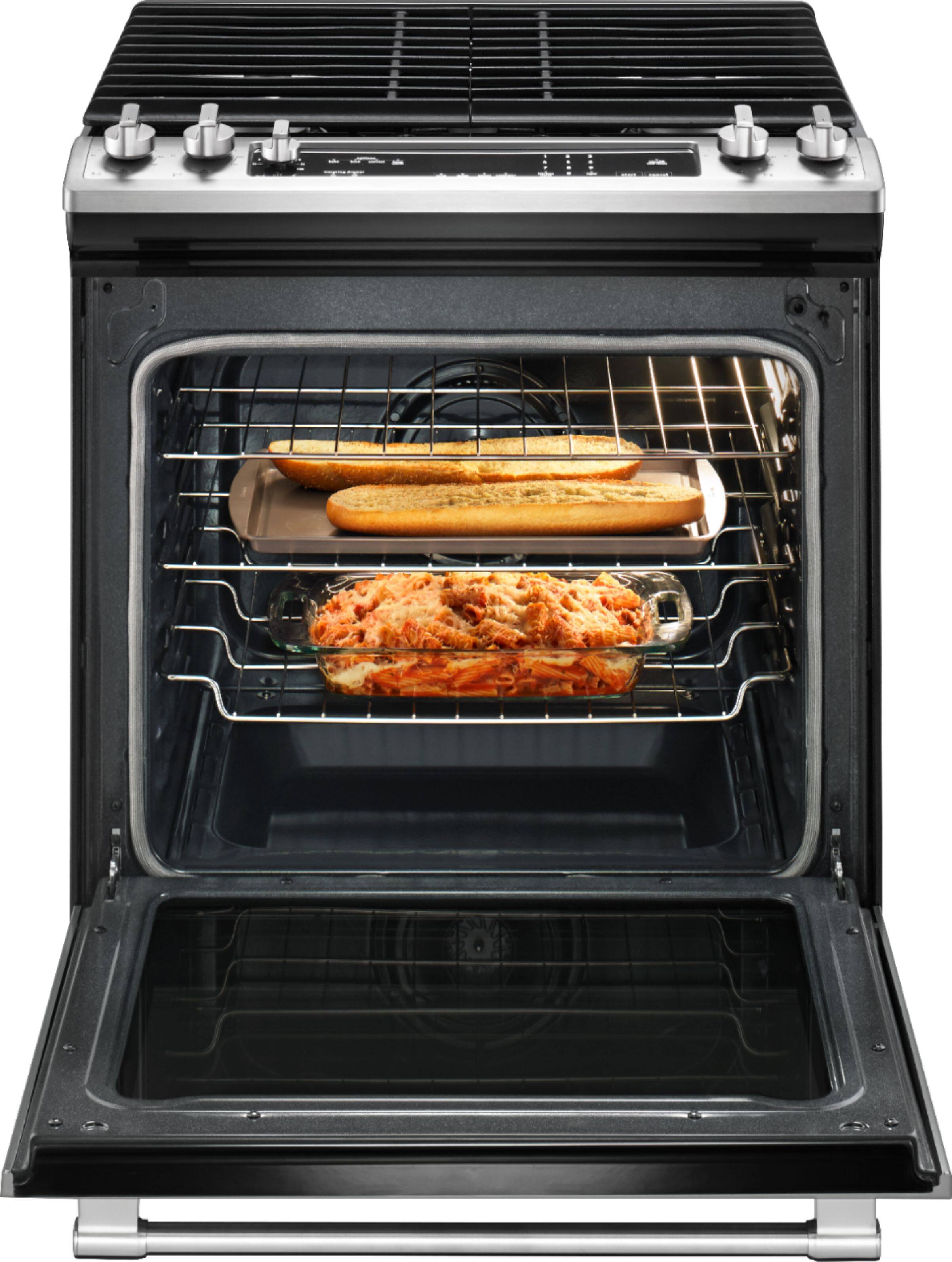 Alt View 14. Maytag - 5.8 Cu. Ft. Self-Cleaning Fingerprint Resistant Slide-In Gas Convection Range.