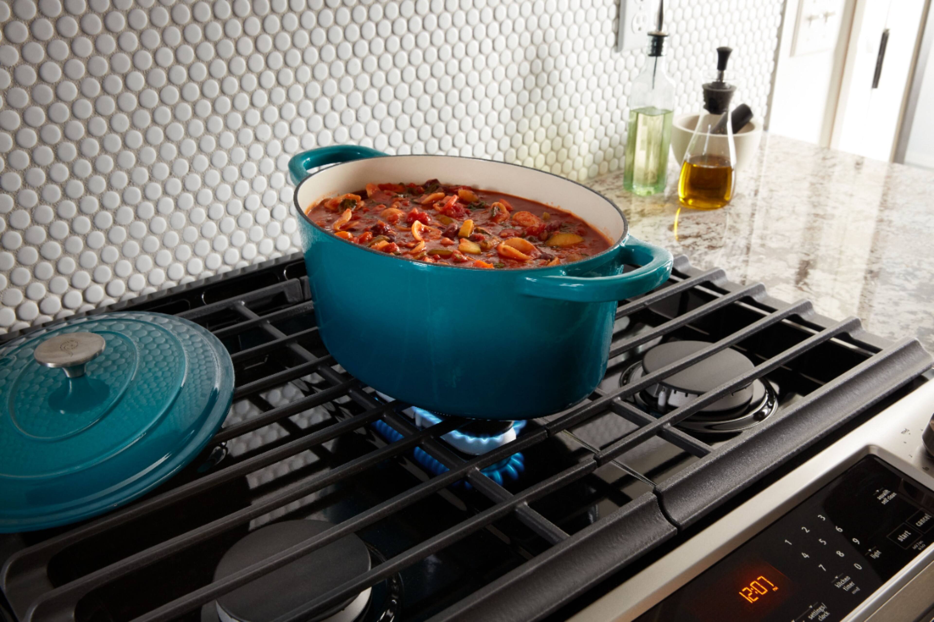 Alt View 17. Maytag - 5.8 Cu. Ft. Self-Cleaning Fingerprint Resistant Slide-In Gas Convection Range.