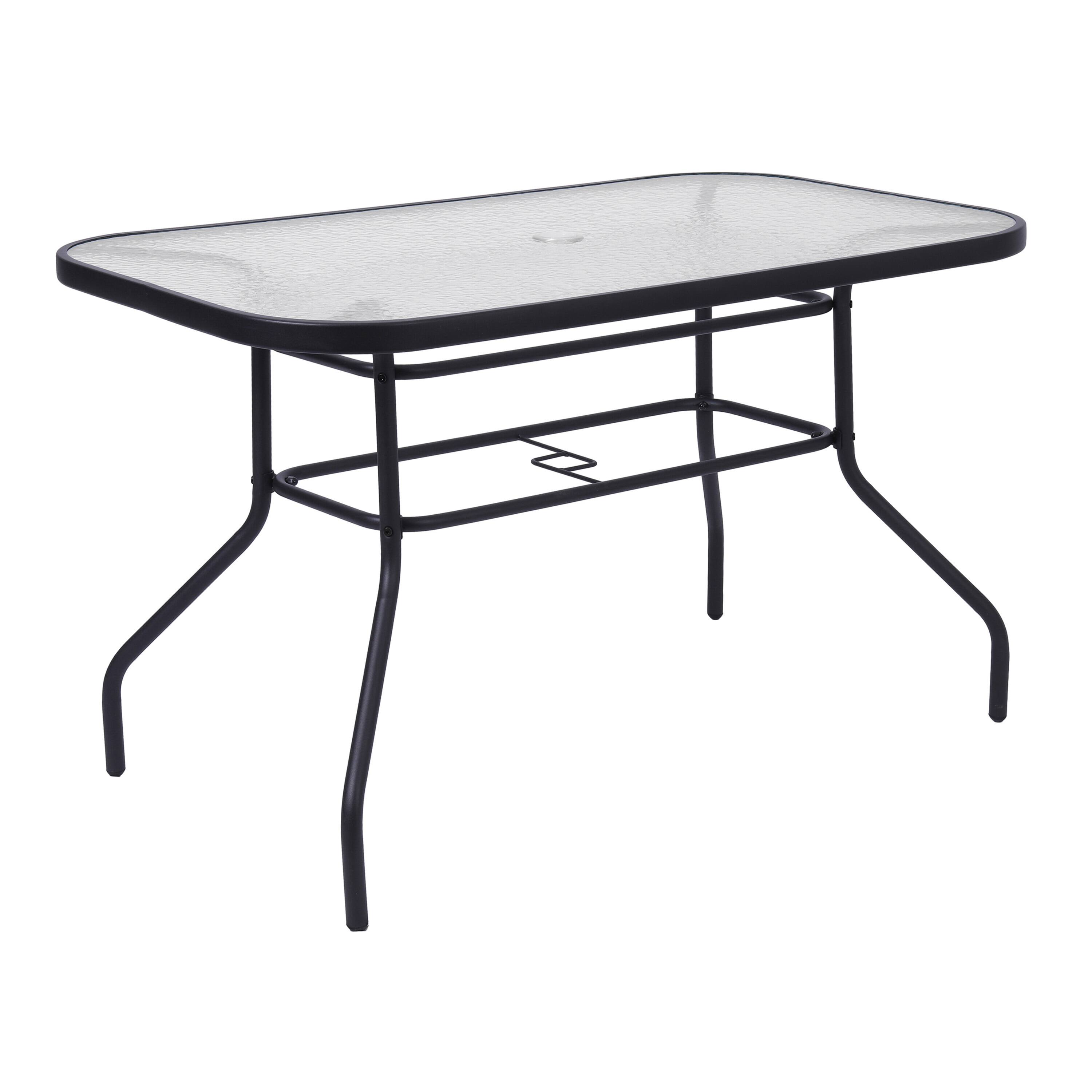 Alt View 7. Emma + Oliver - Bartlett 5 Piece Outdoor Dining Set with Tempered Glass Top Patio Table and 4 Flex Comfort Textilene Stacking Chairs - Red.