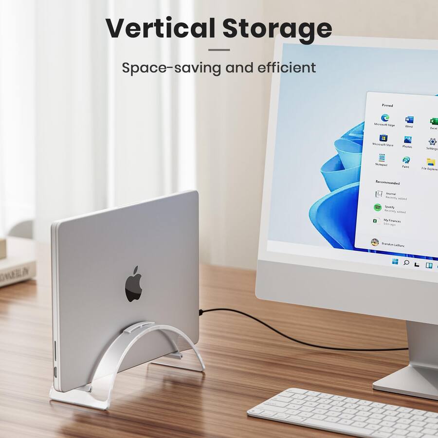 Refined Abode Design Vertical Laptop Stand For Desk Invisible Desktop ...