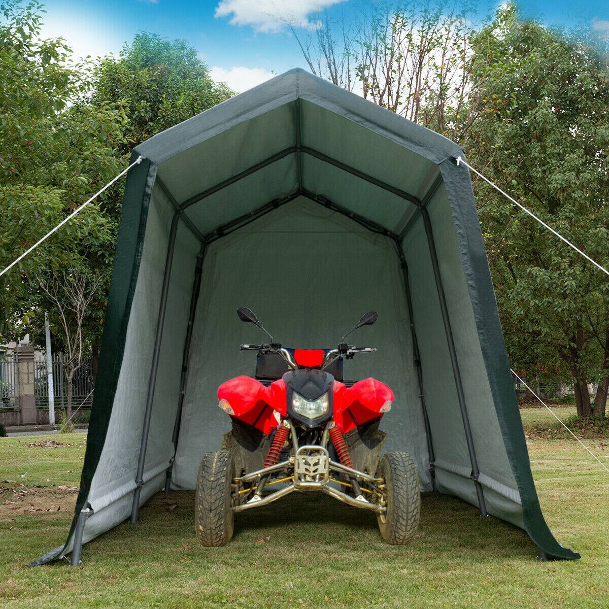 Alt View 3. Costway - Costway 7'x12' Patio Tent Carport Storage Shelter Shed Car Canopy Heavy Duty - Green.