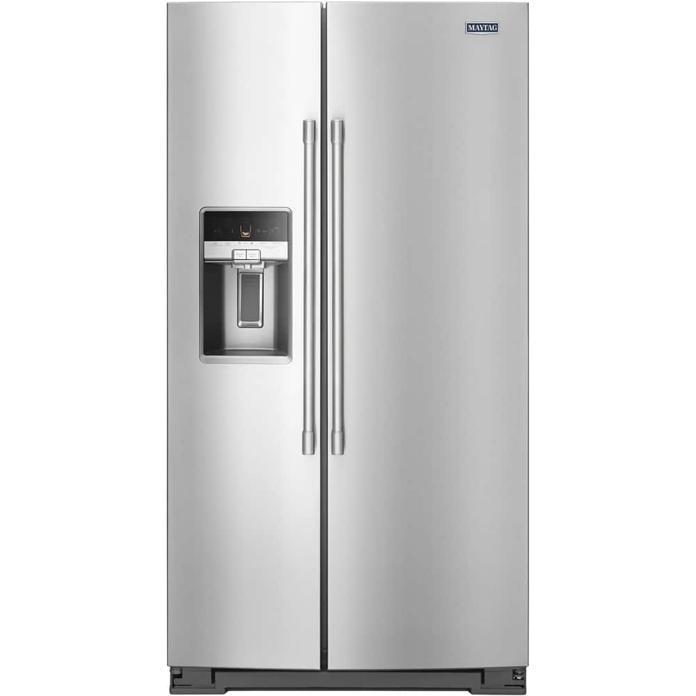 Maytag - 20.6 Cu. Ft. Side-by-Side Refrigerator - Stainless steel - Larger Front