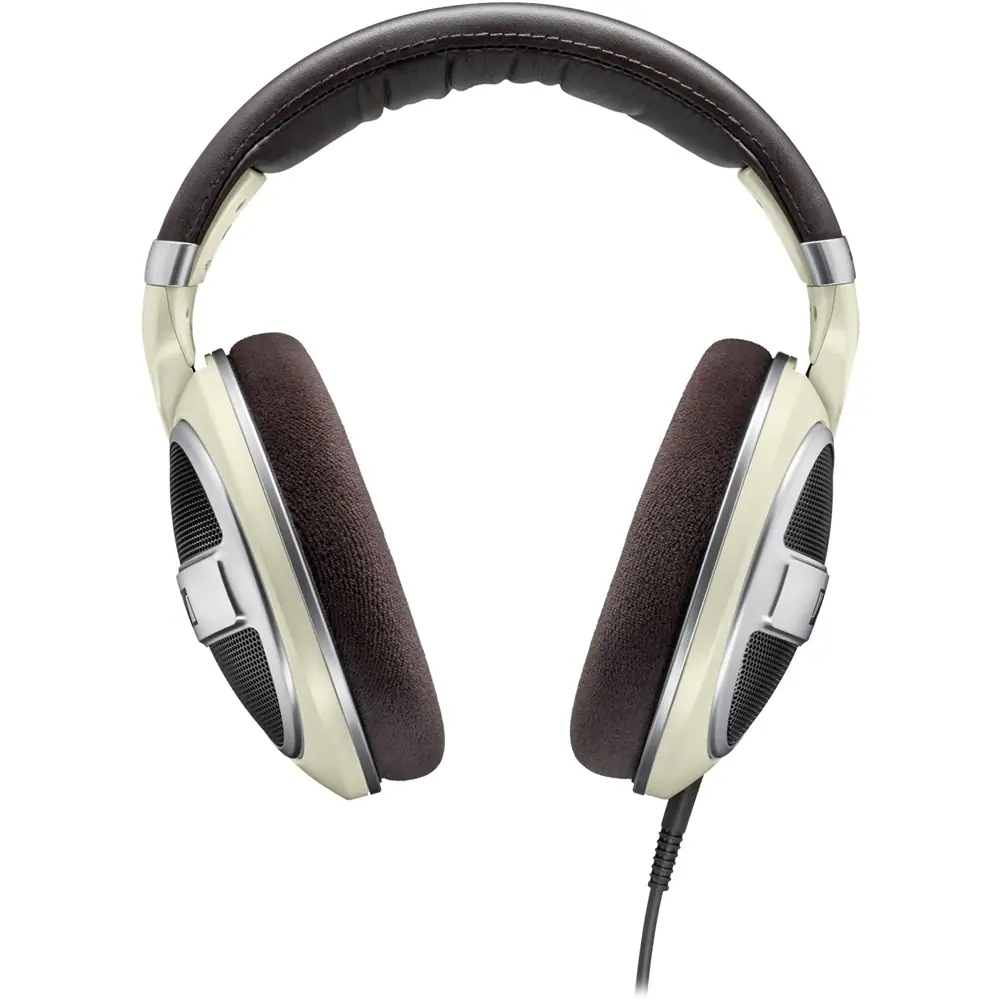Front. Sennheiser - HD 599 Wired Open Back Over-the-Ear Headphones HD 5 - Brown/Ivory/Matte Metallic.