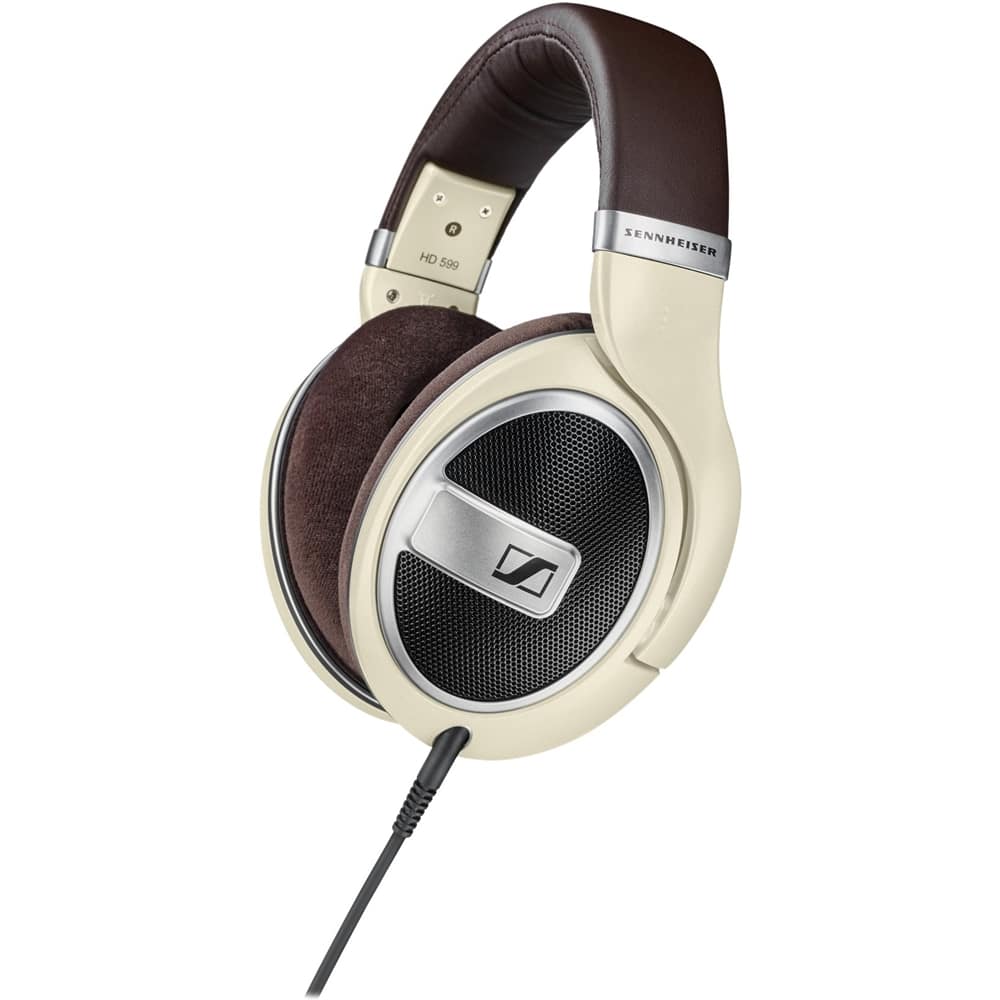 Left. Sennheiser - HD 599 Wired Open Back Over-the-Ear Headphones HD 5 - Brown/Ivory/Matte Metallic.