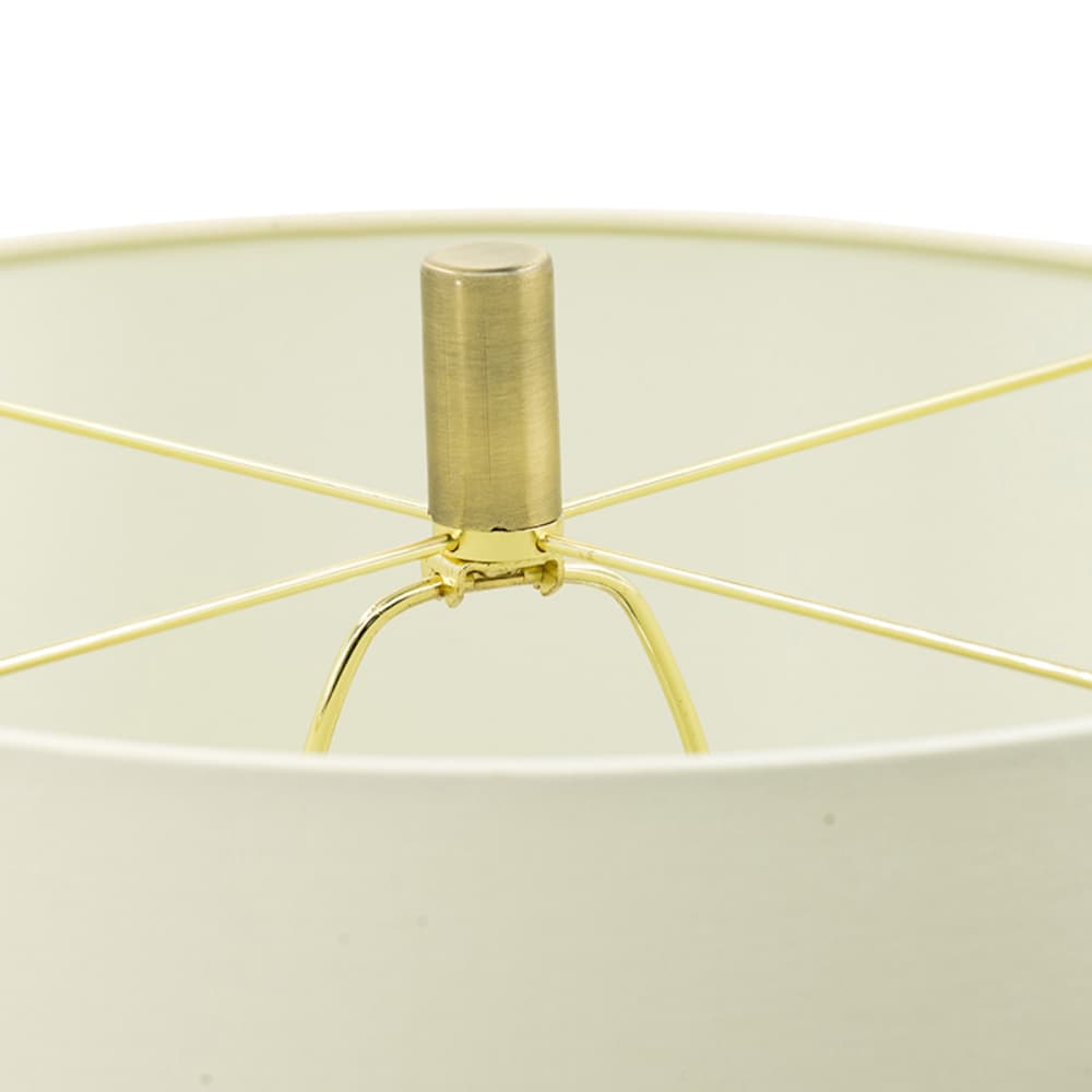 Alt View 2. Luckbyte - 16x16x35 Inch Gold Mirrored Glass Table Lamp With White Fabric Shade.