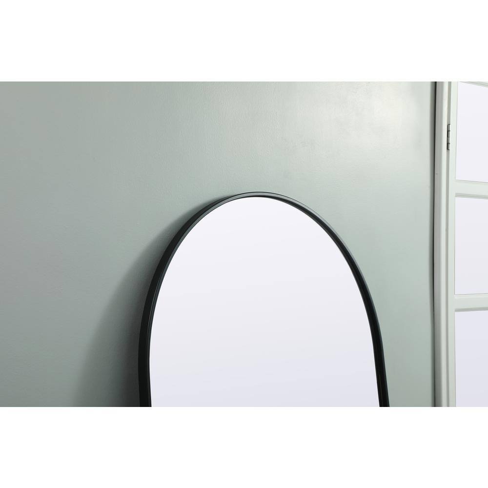 Back. Elegant Decor - Metal Frame Arch Full Length Mirror 32x76 Inch in Black - Black.