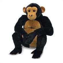 Front Large. Melissa and Doug - Chimpanzee Plush Stuffed Animal.