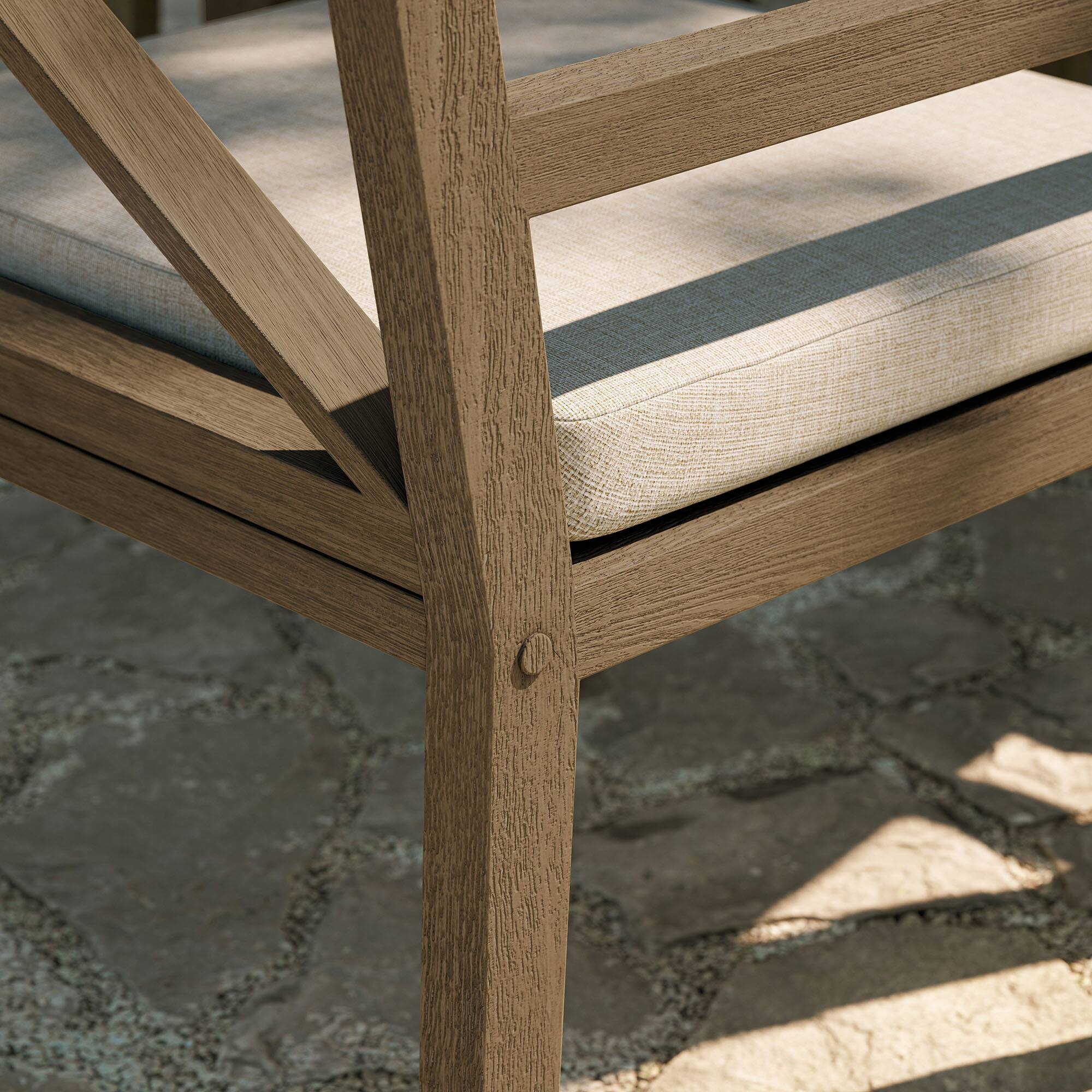 Alt View 1. Modway - Northlake Outdoor Teak Dining Armchair by Modway - Weathered Gray Pebble.