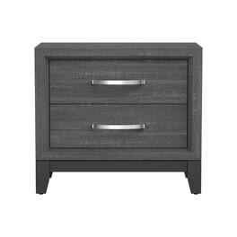 Vaczon - Modern Nightstand Wood Night Stand with 2 Drawers Storage, Solid Wooden Legs for Bedroom, Closet - Gray