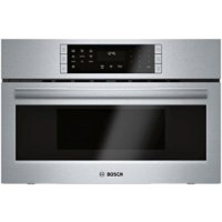 Bosch - 800 Series 1.6 Cu. Ft. Convection Built-In Microwave - Stainless Steel - Front_Zoom