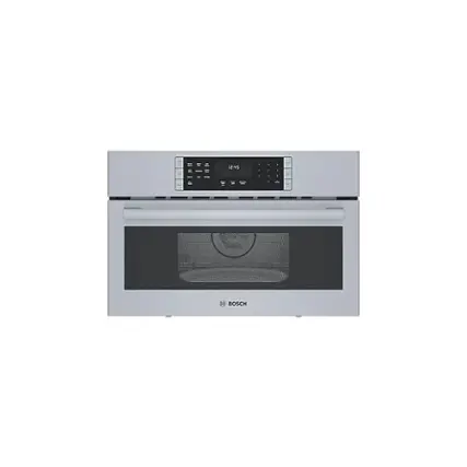 Front. Bosch - 800 Series 1.6 Cu. Ft. Convection Built-In Microwave - Stainless Steel.
