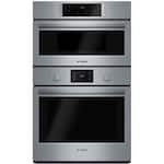 Bosch - 500 Series 30" Single Electric Convection Wall Oven with Built-In Microwave - Stainless steel - Front_Standard