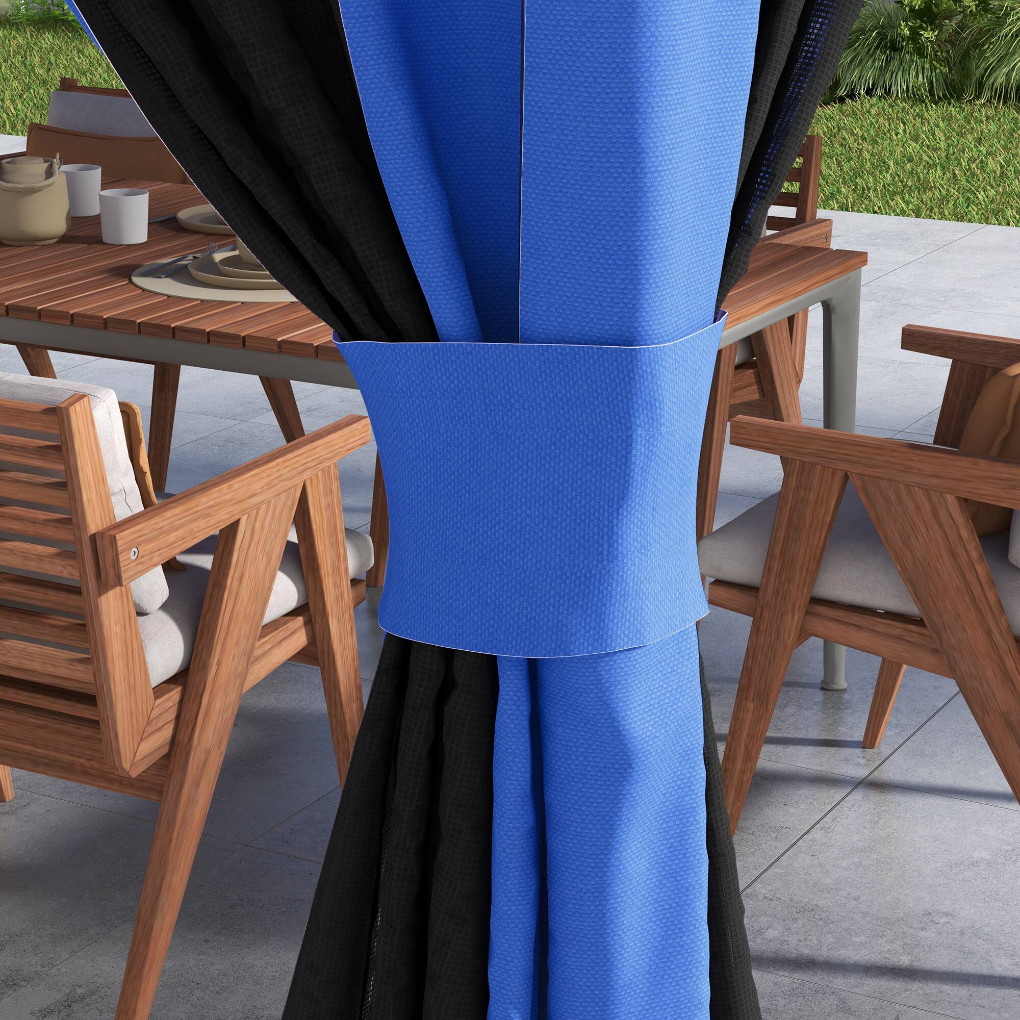 Alt View 8. Outsunny - 13' x 13' Pop Up Gazebo with Netting, UPF 50+ Instant Canopy Tent Shelter with Water/Sand Bags, Wheeled Carry Bag - Blue.