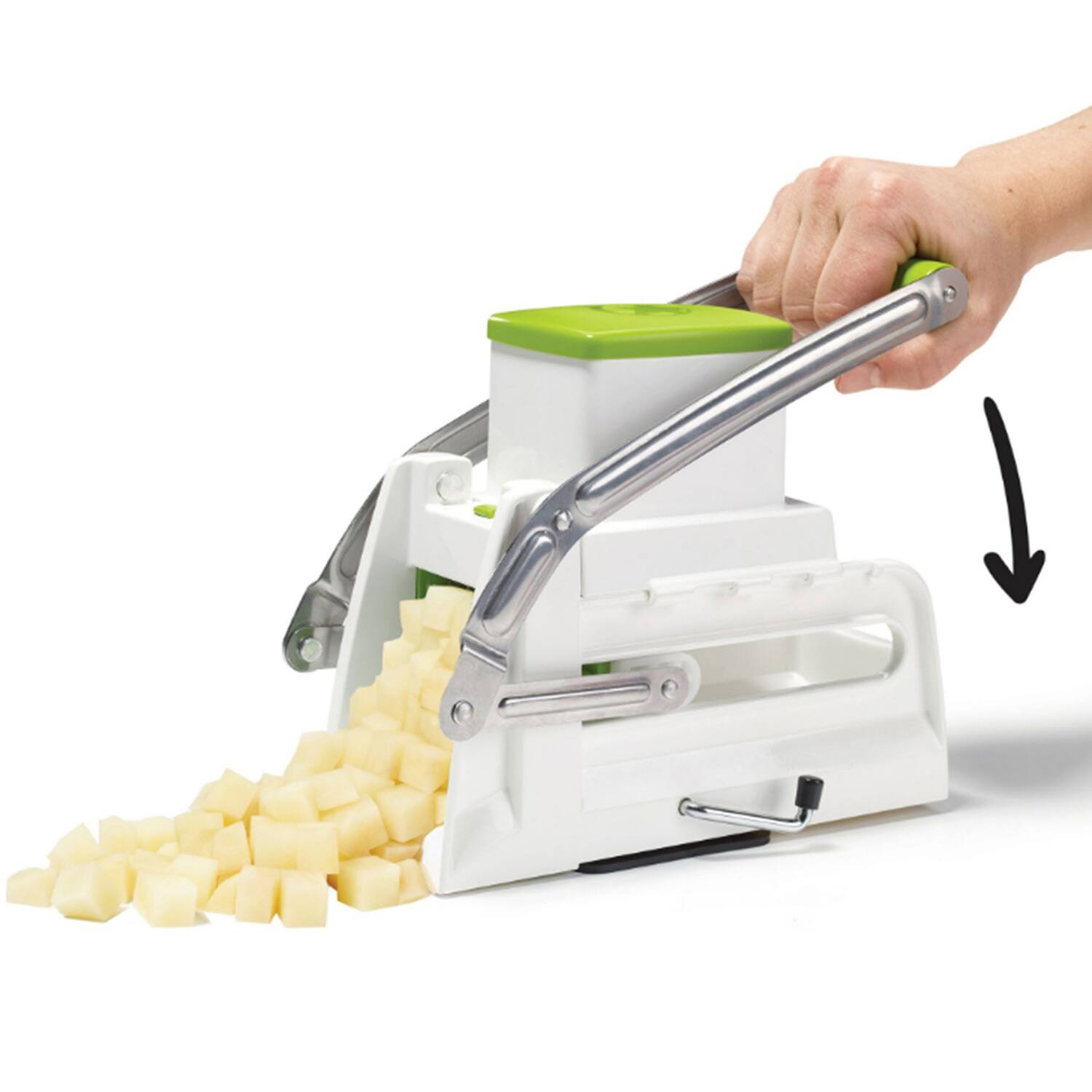 Alt View 2. Starfrit - Pro Fry Cutter and Cuber Multiuse Kitchen Tool - White/Green.