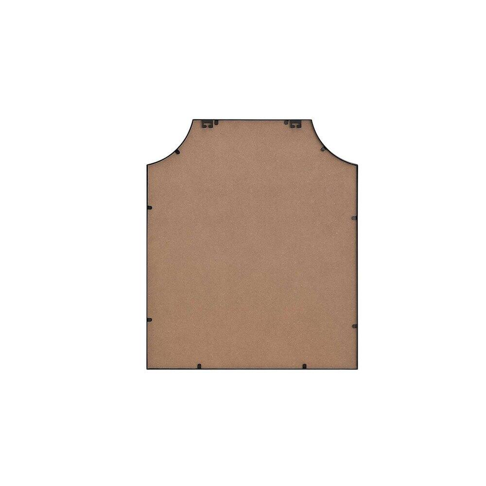 Angle. Elegant Kitchen and Bath - Notched Metal Mirror 27x32 inch in Black - Black.
