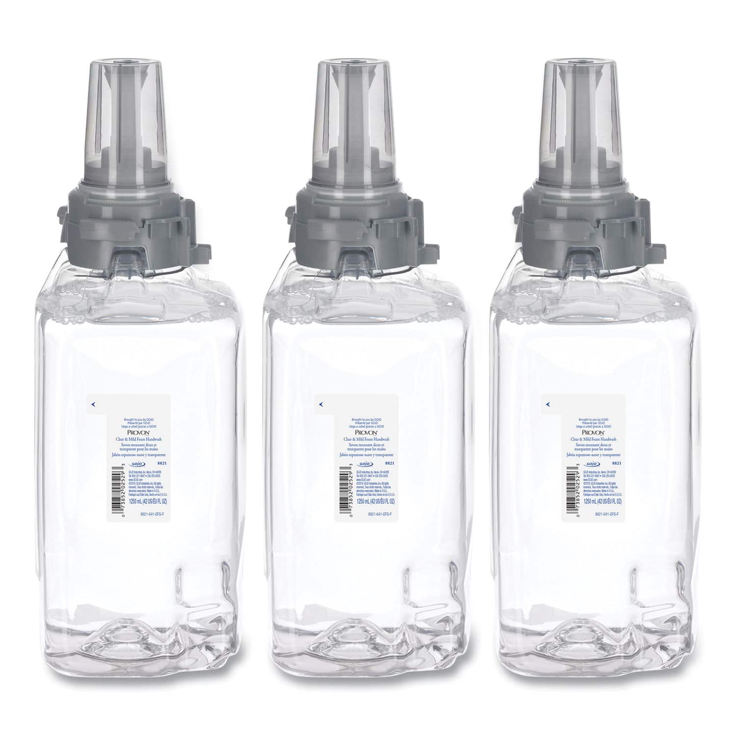 GOJO - Clear and Mild Foam Hand Wash Refill, Unscented, 1,250 mL, 3per Carton