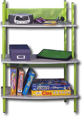 Front Standard. Studio RTA - 3-Tier Studio Bookcase - Lime Green/Spatter Gray.