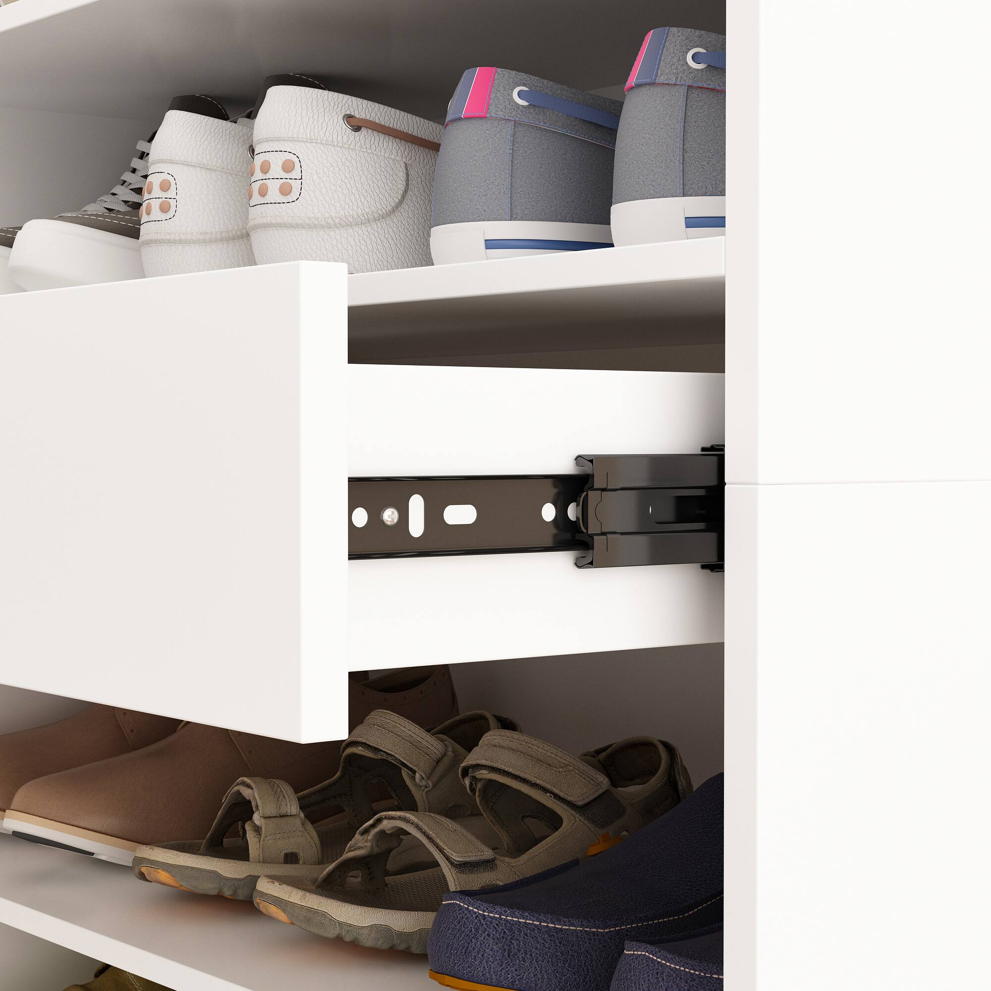 Alt View 2. FUFU & GAGA - Large Capacity Shoe Cabinet with Adjustable Shelves and Drawers – Multi-Layer Home Organizer - White.