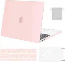mosiso - 4IN1 Hard Shell Kit for MacBook Pro 13 inch Case M2 A2338 M1 A2251 A2289 A2159 A1989 A1708 A1706 2026-2016 - Chalk Pink