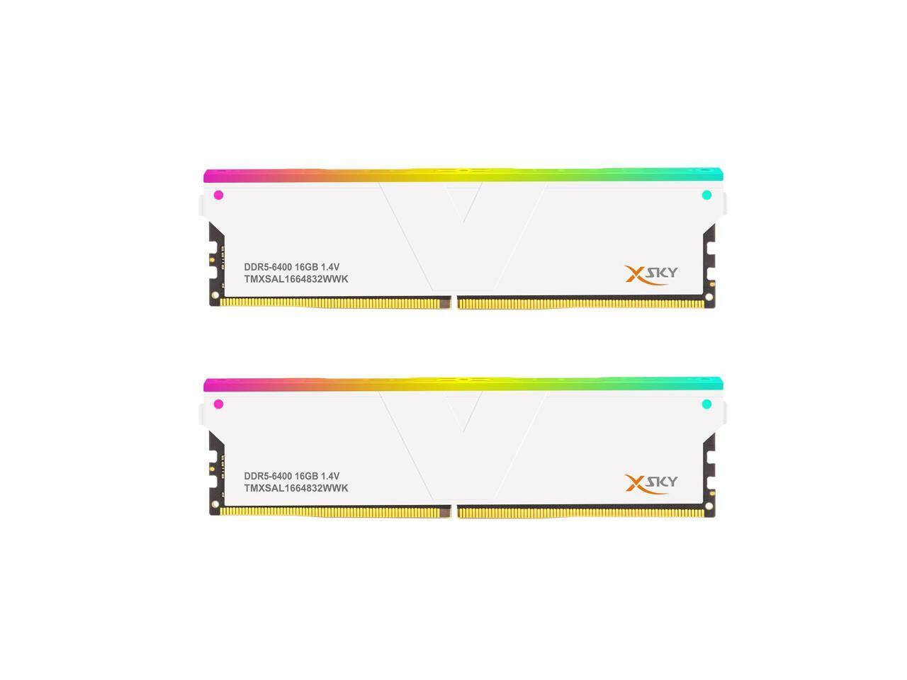 V-color - Manta XSky DDR5 32GB 6400MHz CL32 RGB Gaming Memory (2x16GB) for AMD EXPO - White