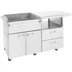Angle. Lynx - 54" Mobile Kitchen Cart - Stainless Steel.