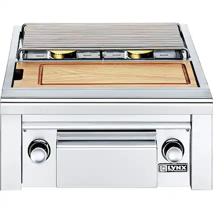 Front. Lynx - Double Side Burner - Stainless Steel.