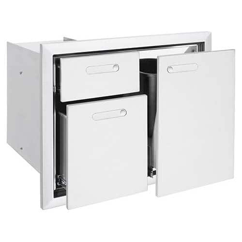 Lynx - VENTANA 30" Trash Center & Double Drawers Combination - Stainless Steel - Front_Zoom