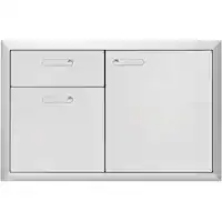 Lynx - VENTANA 36" Storage Door & Double Drawer Combination - Stainless Steel - Front_Zoom