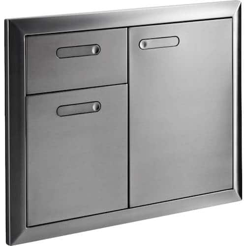 Angle View: Lynx - Ventana 30" Built-In Access Door and Double Drawer Combination - Stainless steel