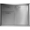 Angle. Lynx - Ventana 30" Built-In Access Door and Double Drawer Combination - Stainless steel.