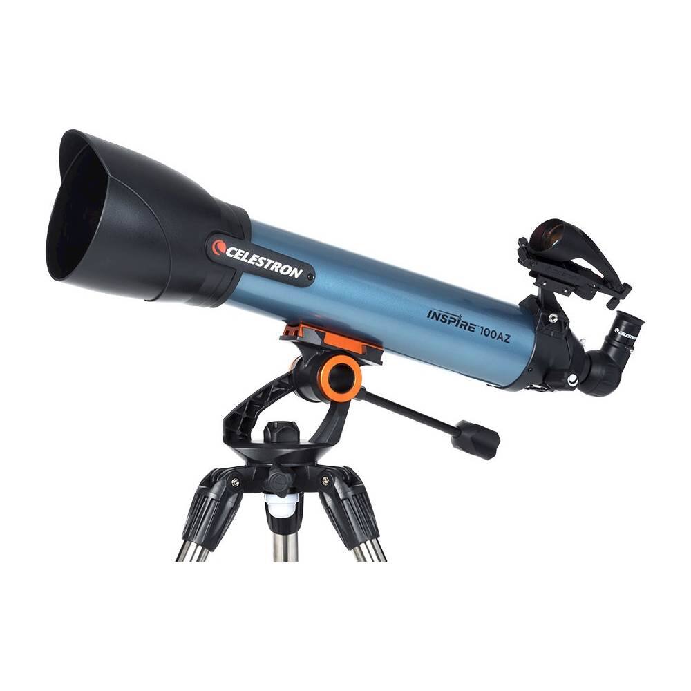 Alt View 11. Celestron - Inspire series 100AZ 100mm Refractor Telescope - Blue/black.