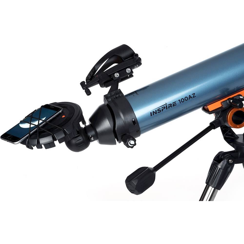 Alt View 16. Celestron - Inspire series 100AZ 100mm Refractor Telescope - Blue/black.
