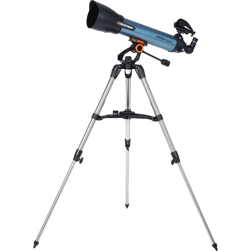 Left. Celestron - Inspire series 100AZ 100mm Refractor Telescope - Blue/black.