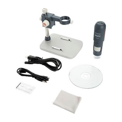 Angle View: Celestron - Microdirect 1080p HDMI Handheld Digital Microscope - Gray