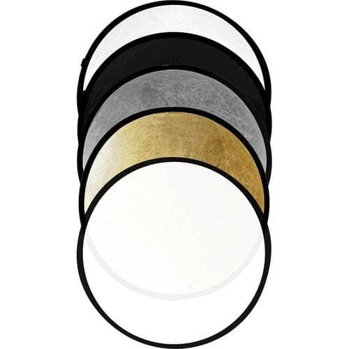 Pictools - 42" 5-in-1 Light Reflector Kit with Stand and Bracket - Silver/Gold/White/Black/Transparent - Angle