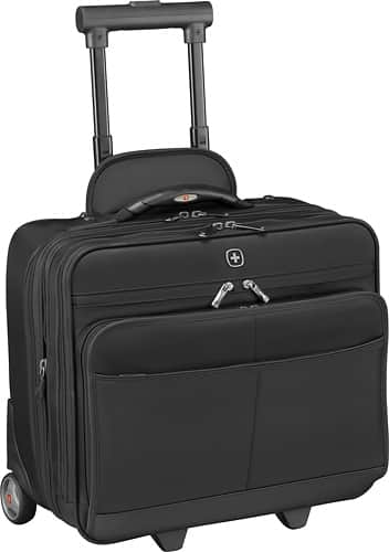 Wenger - Capital Expandable Wheeled Laptop Briefcase - Black - Larger Front