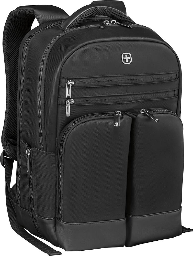 Front. Wenger - Hedge 16" Laptop Backpack - Black.