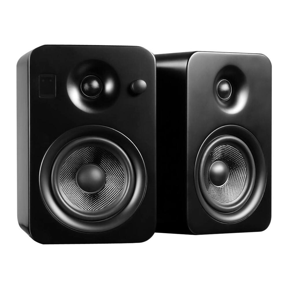 Front. Kanto - 5" Powered 2-Way Bookshelf Speakers (Pair) - Matte black.
