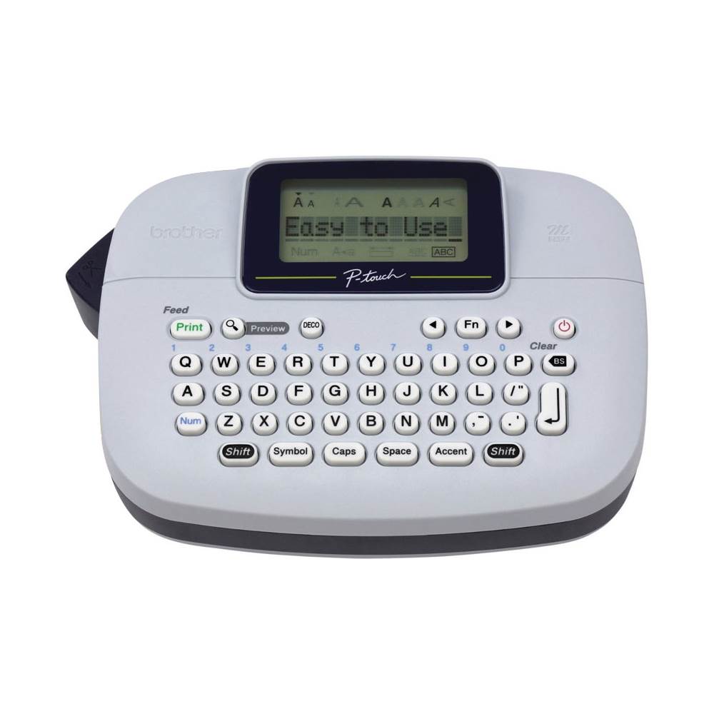 Brother - P-touch, PT-M95, Handy Label Maker, 9 Type Styles, 8 Deco Mode Patterns - Blue Gray and Navy