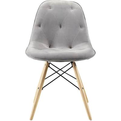 Walker Edison - Eames Kitchen Upholstered Chair (Set of 2) - Gray