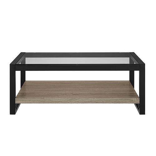 Walker Edison - Urban Wood and Glass Coffee Table - Driftwood