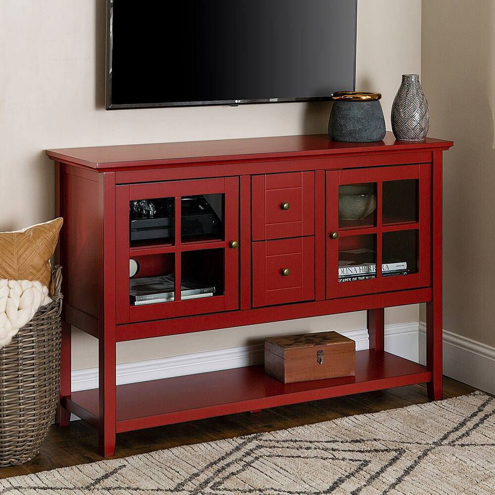 Alt View 11. Walker Edison - Transitional TV Stand / Buffet for TVs up to 55" - Red.