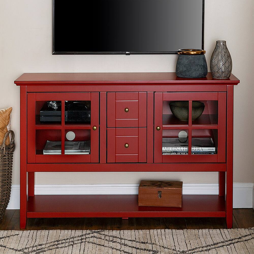Alt View 13. Walker Edison - Transitional TV Stand / Buffet for TVs up to 55" - Red.