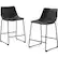 Alt View 12. Walker Edison - Industrial Faux Leather Counter Stool (Set of 2) - Black.