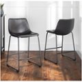 Alt View Zoom 15. Walker Edison - Industrial Faux Leather Counter Stool (Set of 2) - Black.