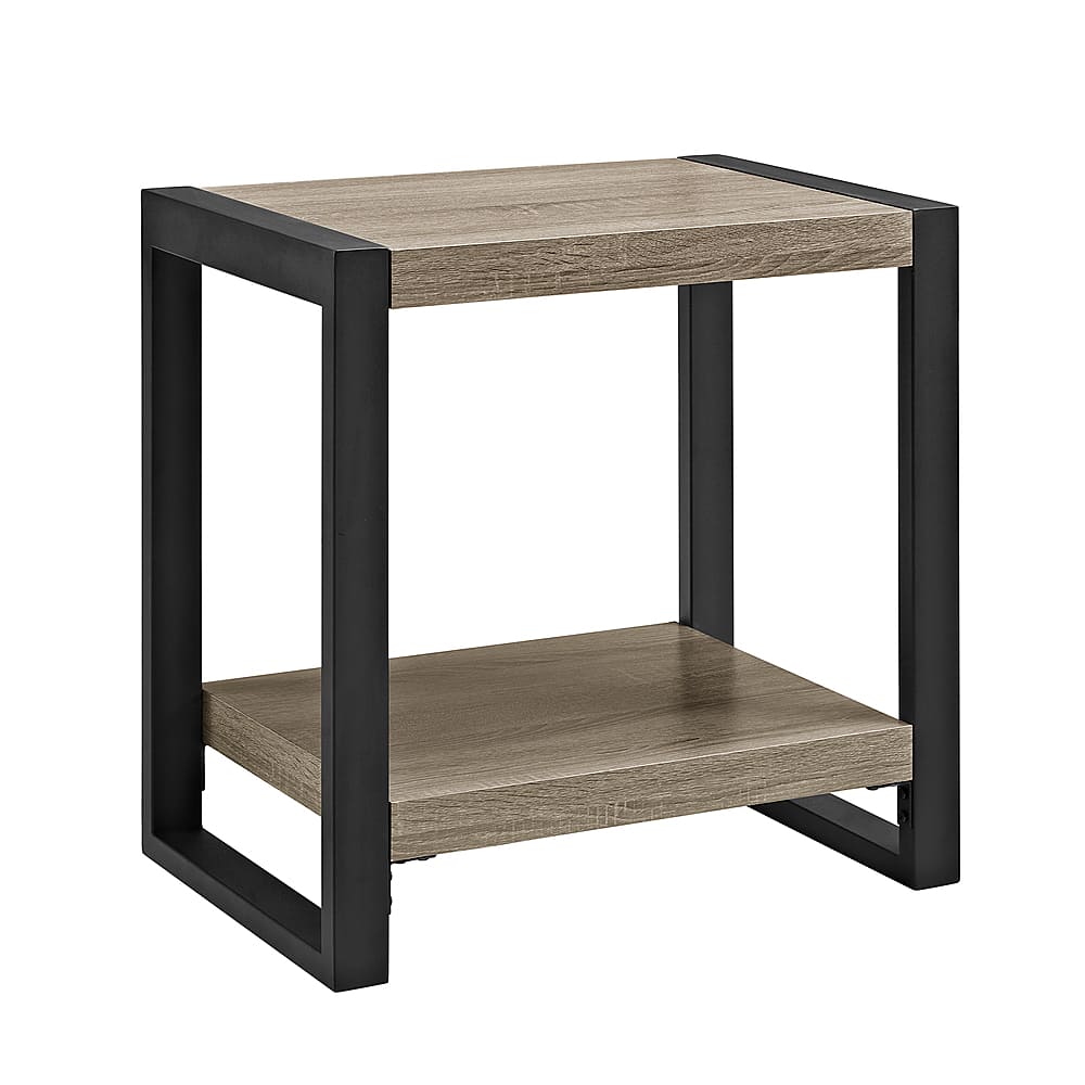 Angle View: Walker Edison - Urban Wood and Metal Side Table - Driftwood