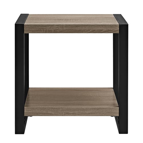 Walker Edison - Urban Wood and Metal Side Table - Driftwood