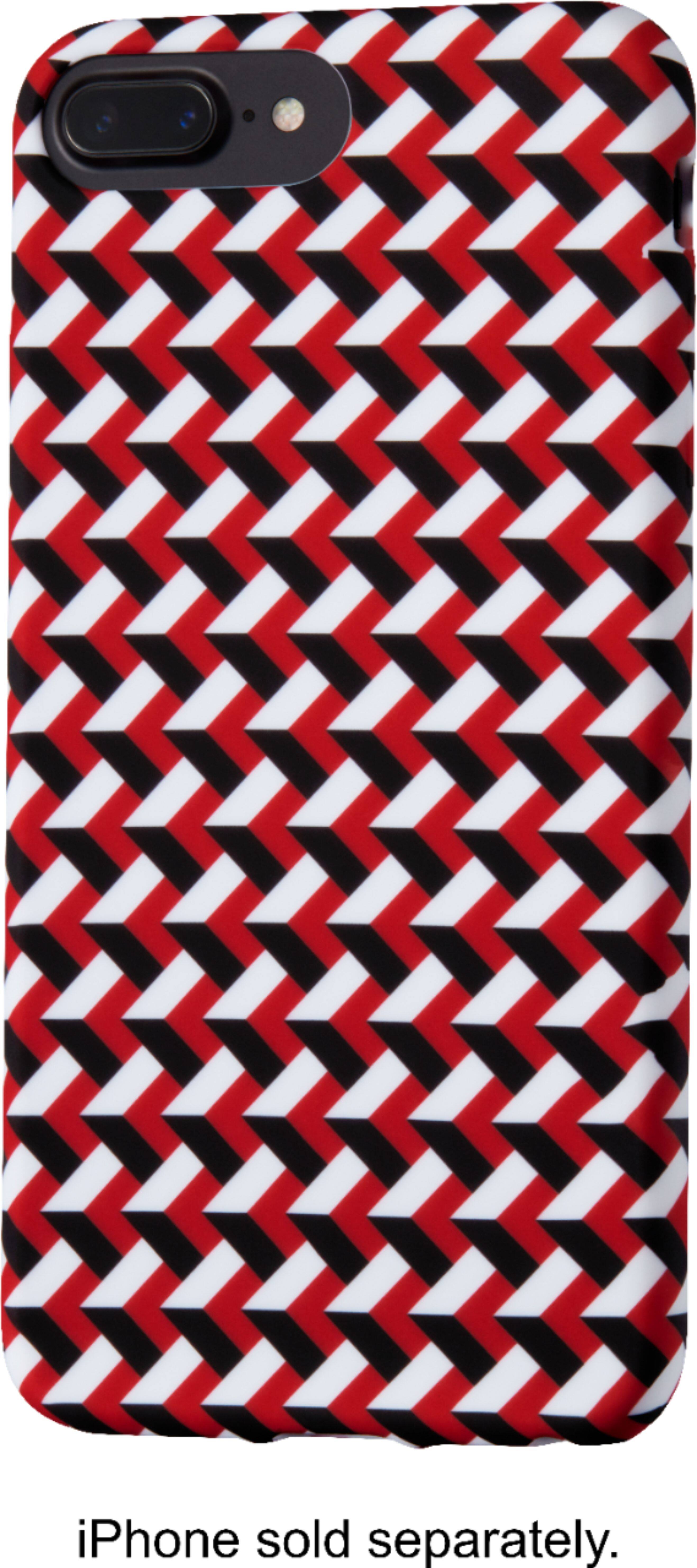 Front. Dynex™ - Soft Shell Case for Apple® iPhone® 6s Plus, 7 Plus and 8 Plus - Red Geo.