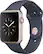 Front. Apple - Geek Squad Certified Refurbished Apple Watch Series 1 42mm Rose Gold Aluminum Case Midnight Blue Sport Band - Rose Gold Aluminum.